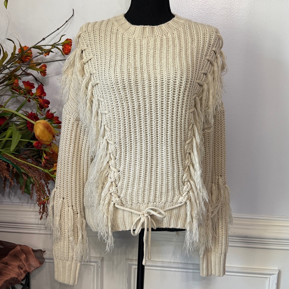 Nasty Gal Cream Knit Sweater